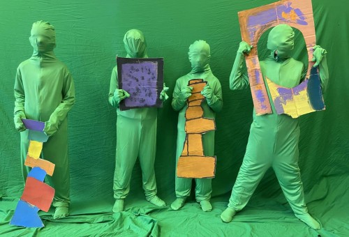 Les élèves de l'artiste MUS-E Boris Magotteaux rencontre l'atelier de France Feltz